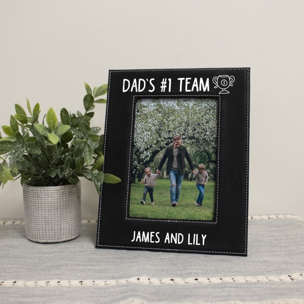 Dad's Number 1 Team Picture Frame | Personalized Dad and Children Picture Frame | 2024 Fathers Day Gift from Kids | Sporty Dad of Multiples