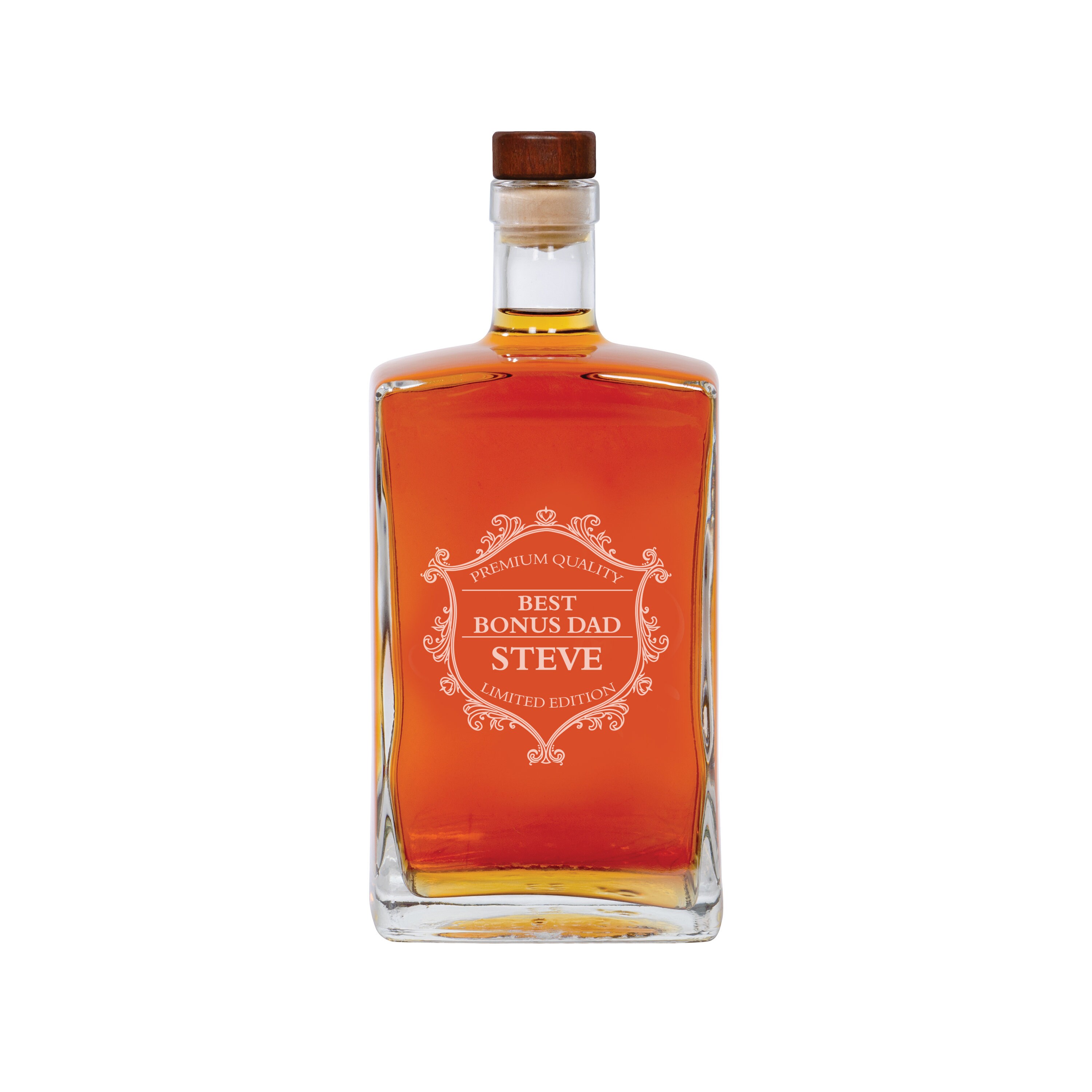 Bonus Dad Whiskey Decanter | Engraved Stepdad Decanter | Etched Whisk…