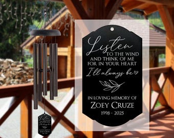 Listen to the Wind Memorial Wind Chime | Sympathy Wind Chime Gift | In Memory of Wind Chime | Memorial Windchimes | Remembrance Gifts
