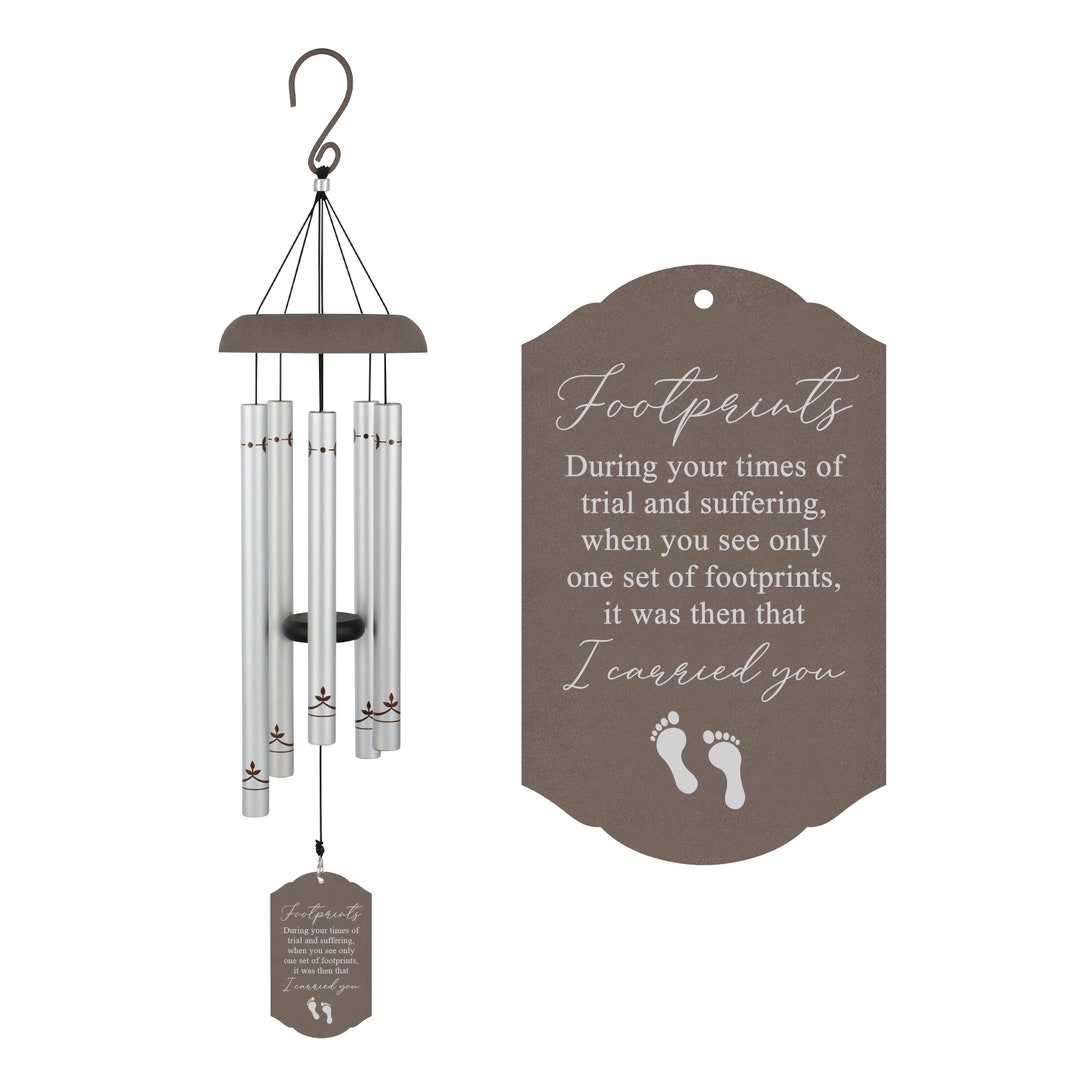 Footprints in the Sand Wind Chime Religious Wind Chime Footprints in