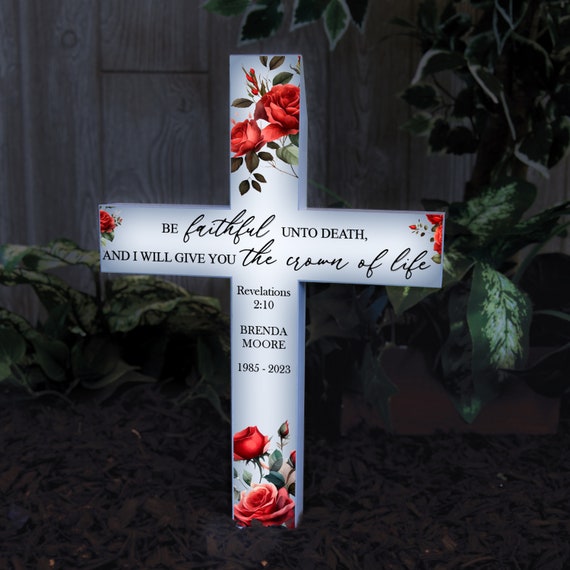 Crown of Life Memorial Solar Garden Cross | in Memory of
