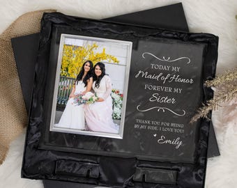 Sister Maid of Honor Picture Frame | Personalized Matron Honor Gift | Wedding Gift for Maid of Honor from Bride | Bride Sister Maid of Honor