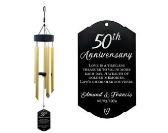 50th Anniversary Wind Chime | Personalized Anniversary Wind Chime | 50th Anniversary Gift for Parents | 50th Wedding Anniversary Gifts