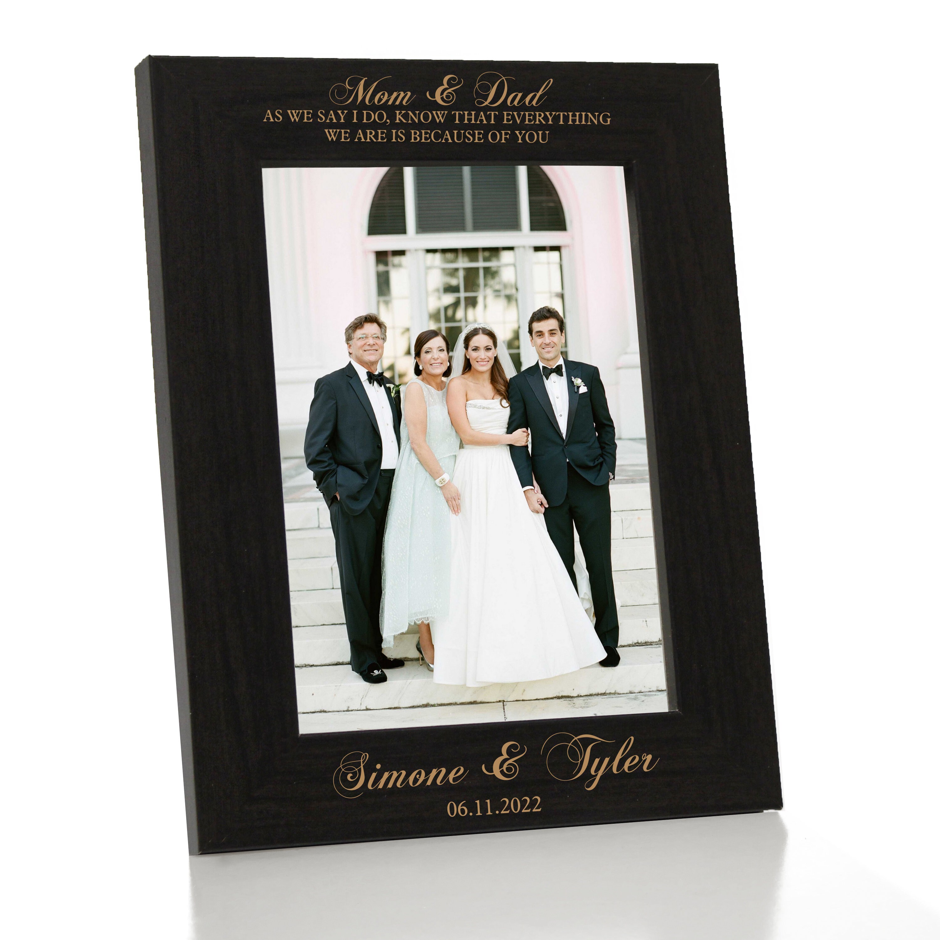FDFHOME Mother of The Groom Gifts, Wood Picture Frame Holds 4 x 6 Photo, Father of The Groom Gift, Wedding Gift for Parents from Groom, Today A