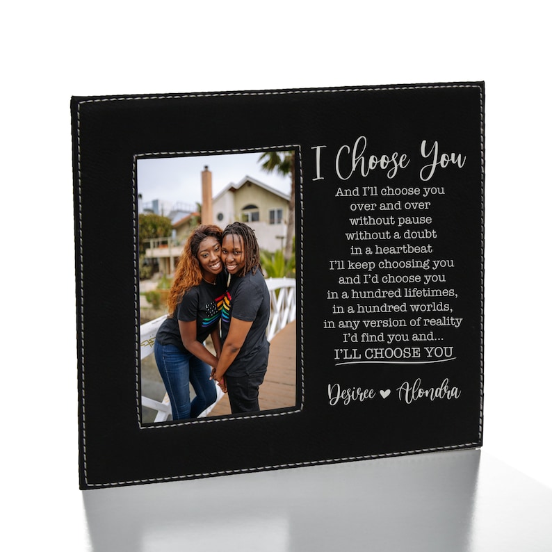 I Choose You Picture Frame  Personalized Gay Couple Picture