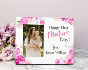 Premier cadre photo pour la fête des mères | Cadre photo personnalisé pour la Fête des Mères | Cadre cadeau nouvelle maman | De bébé à maman
