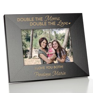 Two Mothers Mother's Day Gift Lesbian Moms Picture Frame Mothers Day Gift for Lesbian Moms Two Moms Picture Frame Gay Mothers Day Black