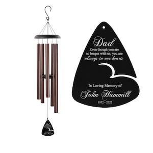 Dad Memorial Wind Chime Personalized | Dad Sympathy Wind Chime Gift | Loss of Father Memorial Gift | Custom Father Wind Chime Sympathy Gift