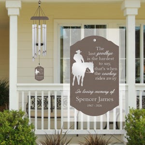 Cowboy Memorial Wind Chime | Cowboy Rides Away Memorial Gift | Cowboy Loss Sympathy Gift | Country Memorial | Dad Loss Gift | Grandpa Loss