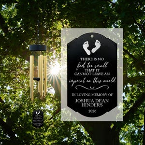 Child Memorial Wind Chime | Loss of Child Gift | Loss of Baby Miscarriage Stillborn Gift | Child Bereavement Gift | Infant Sympathy Gift Black/Gold