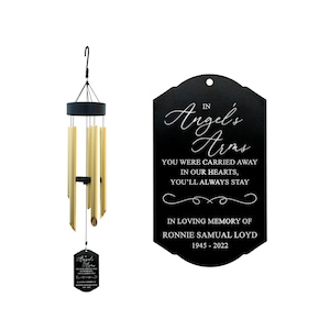 Angels Arms Wind Chime | Personalized Memorial Wind Chime | Condolences Wind Chime | In Angel Arms Bereavement Gift | In Memory Wind Chimes