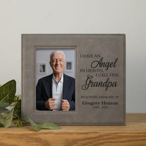 Grandpa Memorial Picture Frame | Personalized Grandfather Sympathy Picture Frame | Death Loss of Grandfather Gift | Grandpa Condolences Gift