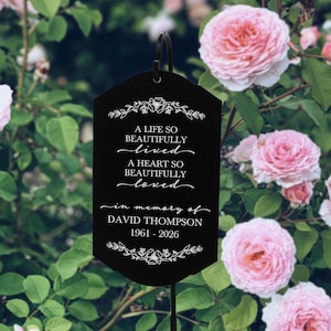 Pieu de jardin commémoratif à personnaliser | Pierre tombale du cimetière | Marqueur de plante commémorative | Cadeau de sympathie | Décoration de jardin commémoratif | En mémoire de