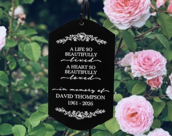 Memorial Garden Stake Personalized | Cemetery Grave Marker | Memorial Plant Marker | Sympathy Gift | Memorial Garden Decor | In Memory Of