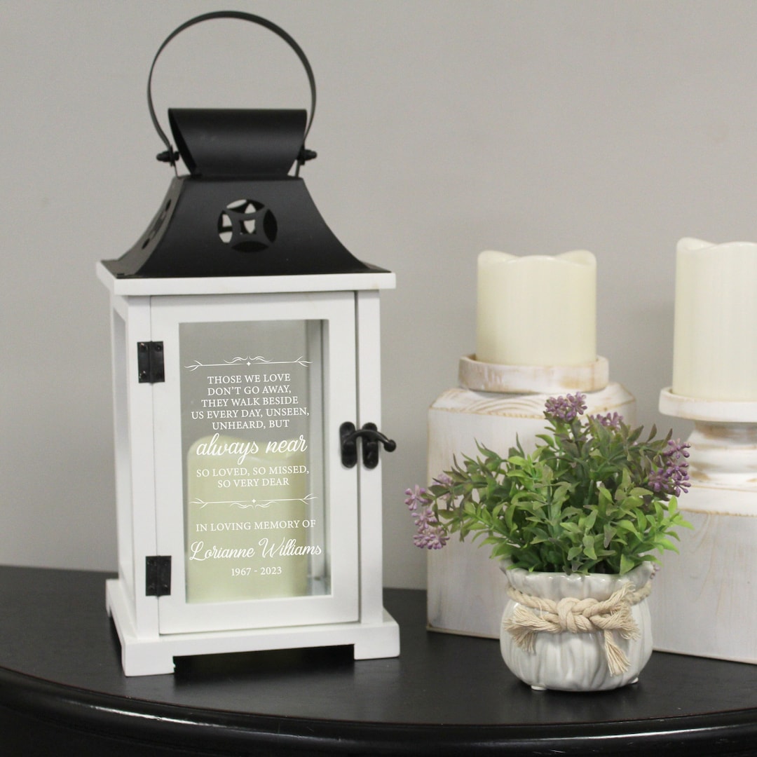 Personalized Memorial Candle Lantern Those We Love Don't Go Away