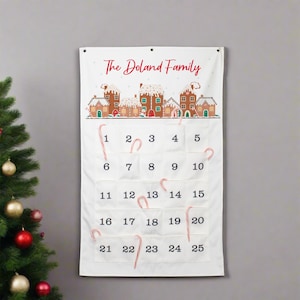 Gingerbread House Advent Calendar | Personalized Advent Calendar | Colorful Christmas Countdown Calendar | Hanging Child&#39;s Advent Calendar