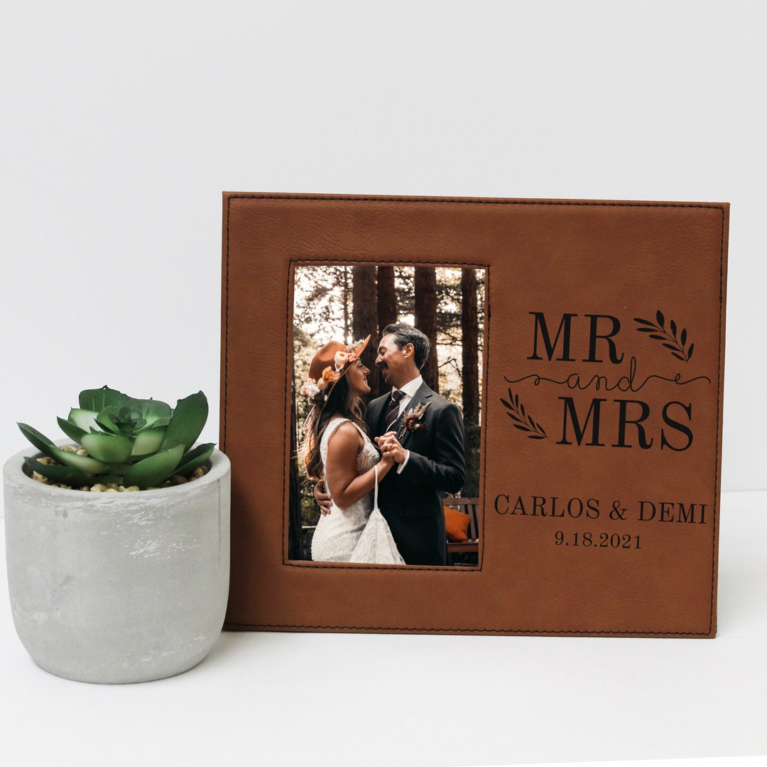 Mr & Mrs Picture Frame Personalized Mr and Mrs Picture Frame Gift Boho
