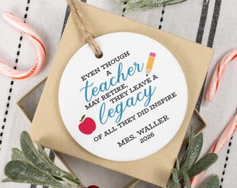 Teacher Retirement Ornament | Gift for Retired Teacher | Teacher Retired Ornament | Teacher Christmas Ornament | Retirement Gift for Teacher