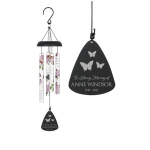 Butterfly Memorial Wind Chime | Personalized Butterfly Wind Chime | Loss of Mom Sympathy Gift | Remembrance Wind Chime | Grandma Wind Chime