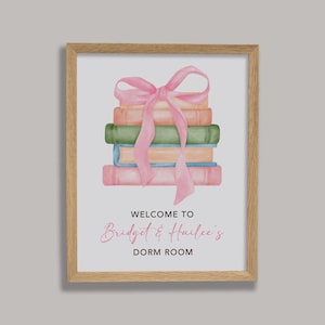 Preppy Dorm Wall Sign | Personalized Dorm Room Wall Art | College Dorm Decor for Girls | Welcome to Our Dorm Room | Dorm Wall Posters