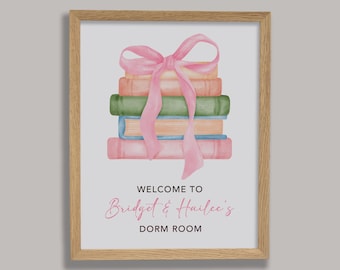 Preppy Dorm Wall Sign | Personalized Dorm Room Wall Art | College Dorm Decor for Girls | Welcome to Our Dorm Room | Dorm Wall Posters