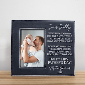 First Father's Day Picture Frame | New Dad Gift | 1st Father's Day Gift from Baby | Dear Daddy Poem | Personalized First Father's Day 2026