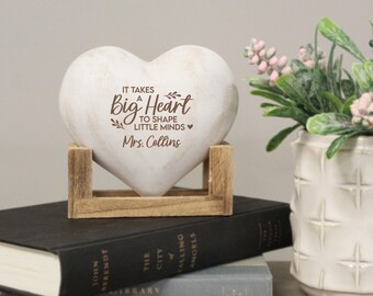Teacher Christmas Gift | Big Heart to Shape Little Minds | Personalized Gift for Teacher | Teacher Desk Display | Daycare Teacher Gifts