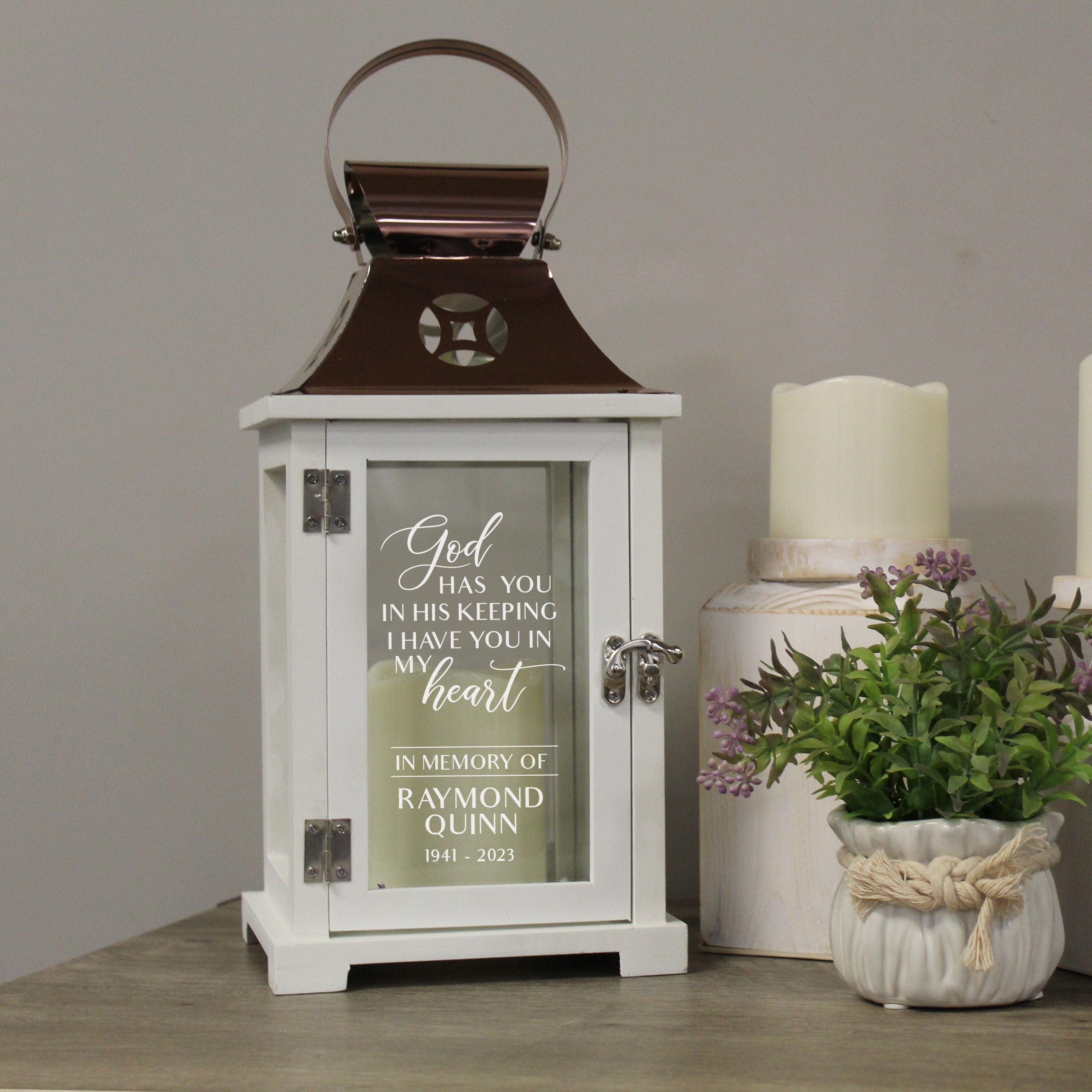 Memoral Lantern Personalzed God Has You Memoral Lantern | Etsy