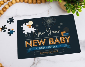 New Year New Baby Announcement | 2024 New Year Pregnancy Reveal Puzzle | Funny New Baby Pregnancy Announcement Puzzle Gift