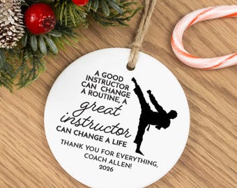 Karate Taekwondo Instructor Ornament | Personalized Martial Arts Coach Gift | Christmas Gift for Martial Arts Instructor | Karate Coach Gift