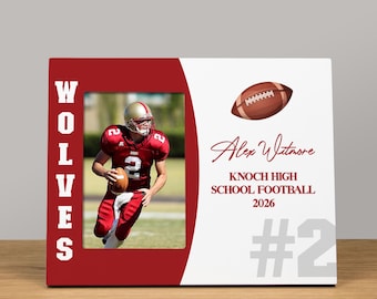 Personalized High School Sport Picture Frame | Custom Senior Night Gift | School Spirit Keepsake | Present for Football Player