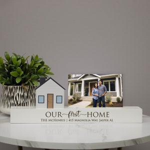 Our First Home Photo Bar | Personalized New Home Picture Gift | Housewarming Gift for New Homeowner | First Home Gifts | Home Address Decor