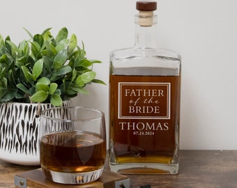 Father of the Bride Whiskey Decanter | Personalized Father of the Bride Decanter | Gift for Bride's Dad | Dad of Bride Whiskey Decanter Gift