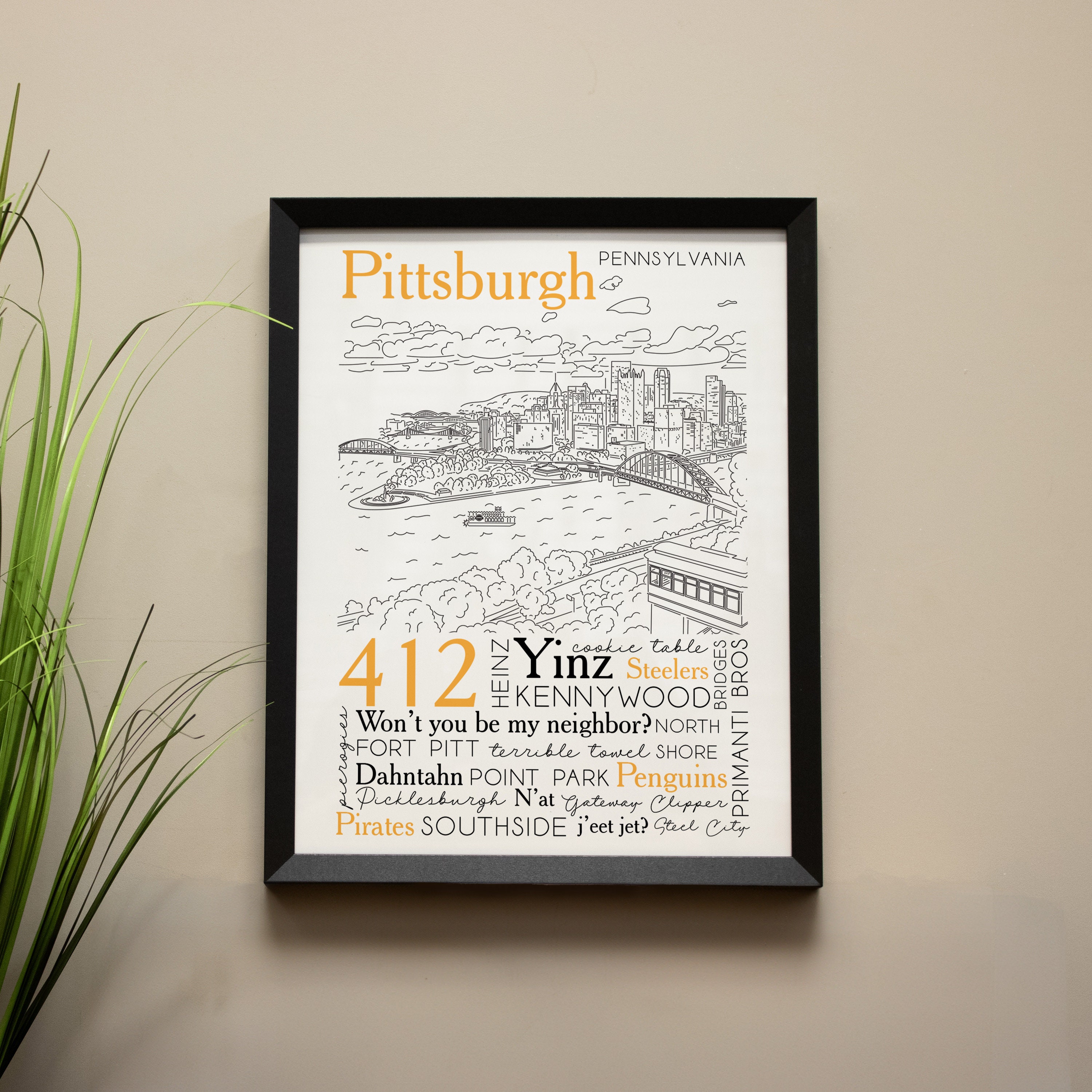 Pittsburgh Pennsylvania Slang Art | Pittsburghese Wall Sign Print