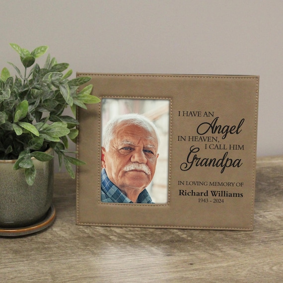 Grandpa Memorial Picture Frame Personalized Grandfather Sympathy Picture  Frame Death Loss of Grandfather Gift Grandpa Primary color: Gray