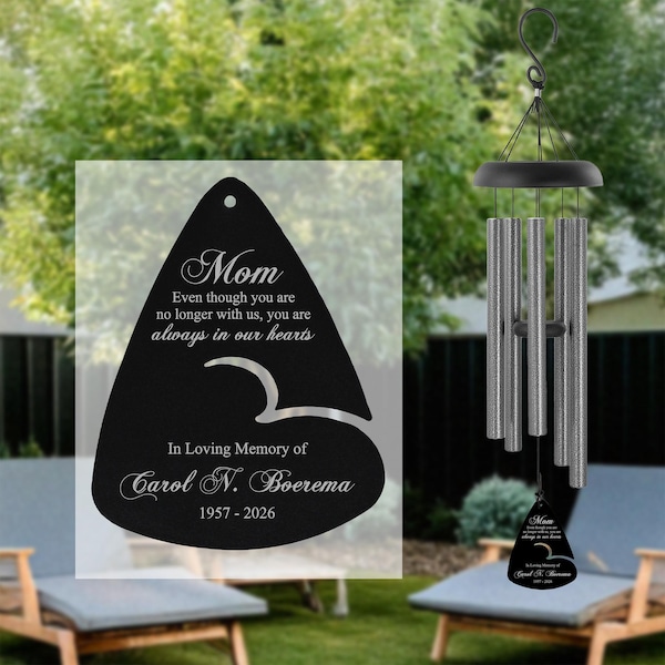 Mom Memorial Wind Chime Personalized | Mom Sympathy Wind Chime Gift | Loss of Mother Memorial Gift | Custom Mother Wind Chime Sympathy Gift