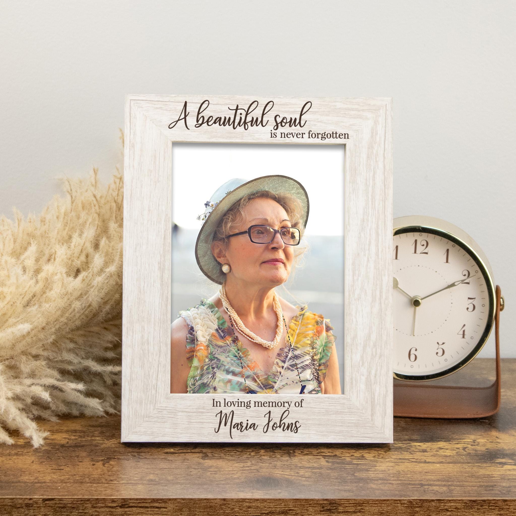 Memorial Picture Frame | Personalized Memorial Frame | A Beautiful Soul Is Never Forgotten | Sympathy Picture Frame Gift | Loss of Loved One