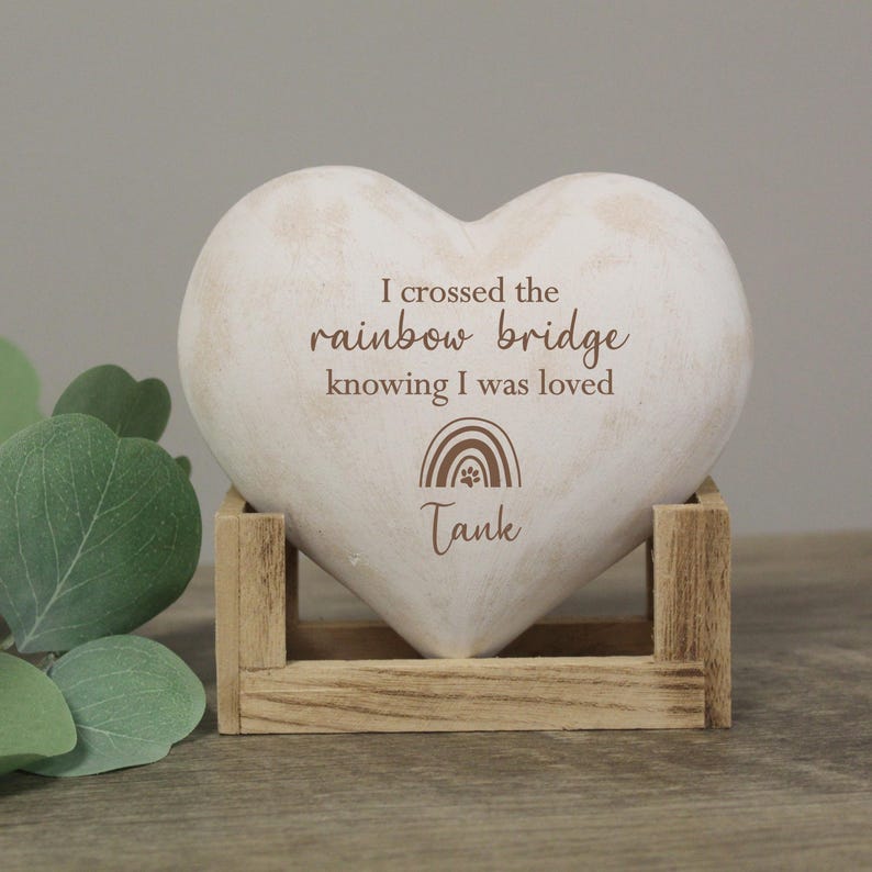 Crossed the Rainbow Bridge Memorial Plaque | Pet Memorial Gift | Rainbow Bridge Pet Remembrance Gift | Cat Memorial Gift | Pet Loss Gift image 6