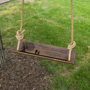 Father's Love Memorial Tree Swing | Personalized In Memory of Dad Gift | Loss of Father Sympathy Gift | Dad Remembrance Tree Swing