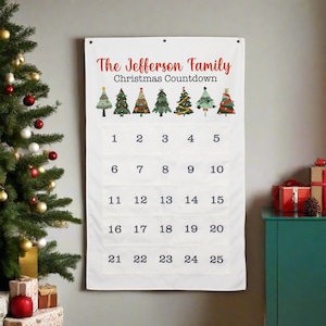 Christmas Tree Advent Calendar | Personalized Advent Calendar | Colorful Christmas Countdown Calendar | Hanging Advent Calendar for Children