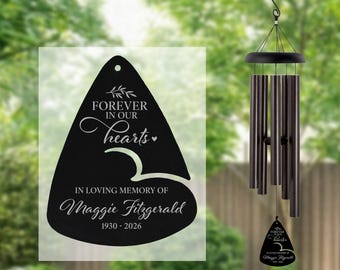 In Memory Wind Chime | Bereavement Gifts | Memorial Wind Chime Personalized | Sympathy Gift | Custom Grief Gifts | Remembrance Wind Chimes