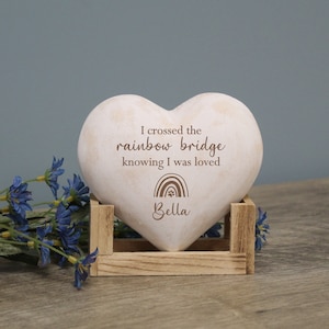 Crossed the Rainbow Bridge Memorial Plaque | Pet Memorial Gift | Rainbow Bridge Pet Remembrance Gift | Cat Memorial Gift | Pet Loss Gift