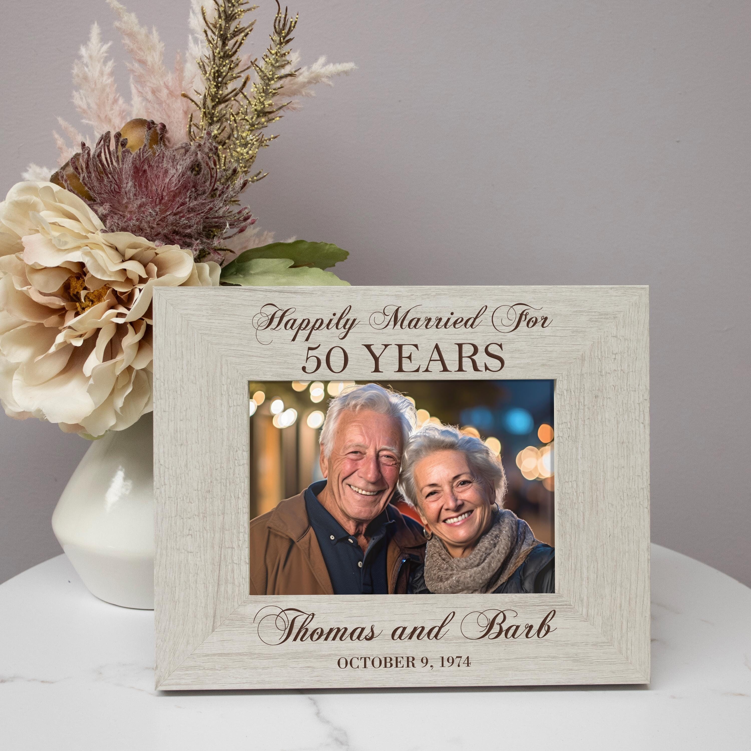50th Anniversary Picture Frame | 50th Anniversary Gift for Parents | Personalized 50 Years Anniversary Frame | Anniversary Gift for Couples