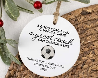 Soccer Coach Ornament | Coach Christmas Ornament | Christmas Gift for Coach | Soccer Coach Thank You Gift | Soccer Coach Gift from Team