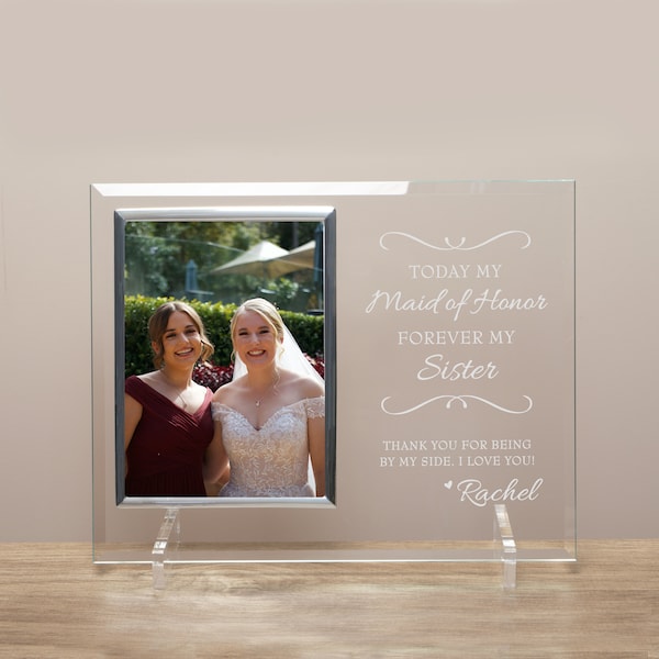 Sister Maid of Honor Picture Frame | Personalized Matron Honor Gift | Wedding Gift for Maid of Honor from Bride | Bride Sister Maid of Honor