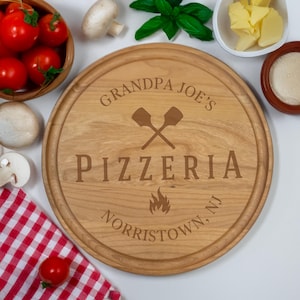 Personalized Pizza Board | Pizza Serving Board | Father&#39;s Day Gifts  | Pizza Cutting Board | Pizzeria Wood Serving Tray | Pizza Night Gifts