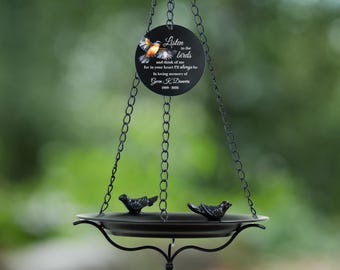 Memorial Bird Bath | Garden Remembrance Gifts | Bird Lover Sympathy Gift | Personalized In Memory of Bird Bath | Custom Bereavement Gifts