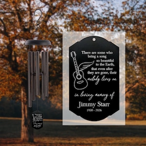 Guitar Memorial Gift | Musician Memorial Wind Chime | Guitar Wind Chime | Guitar Remembrance Gift | Song Lives On Memorial WInd Chime Gift