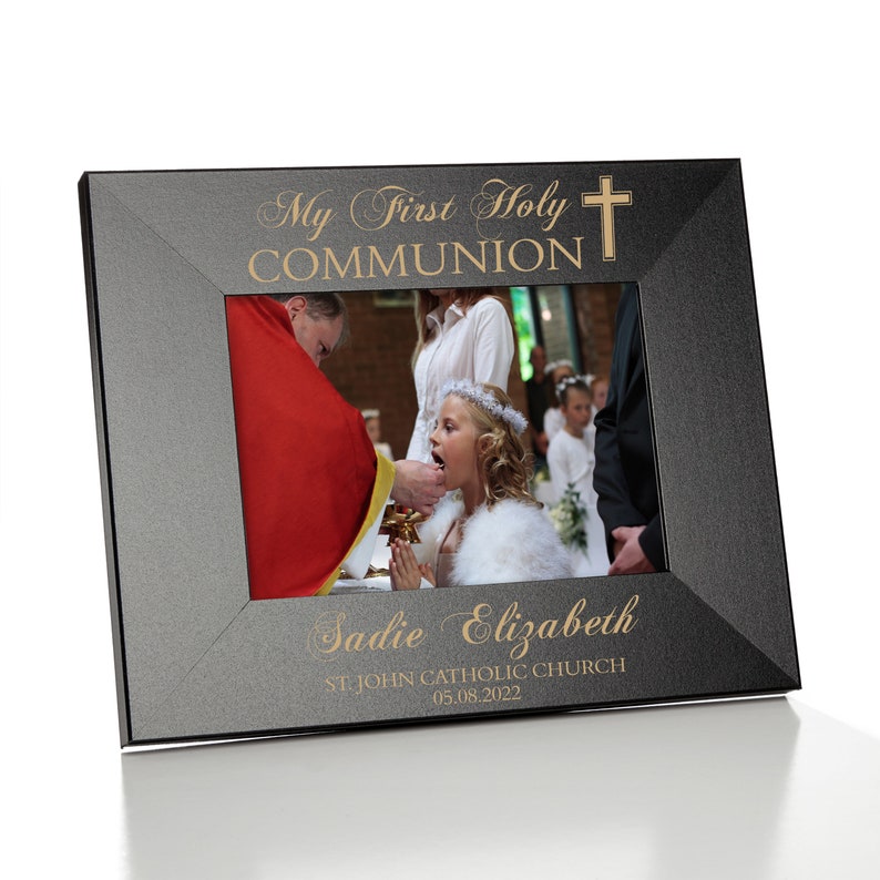 First Communion Picture Frame Personalized First Holy Communion Picture Frame Custom First Communion Gift Catholic 1st Communion Gift image 4