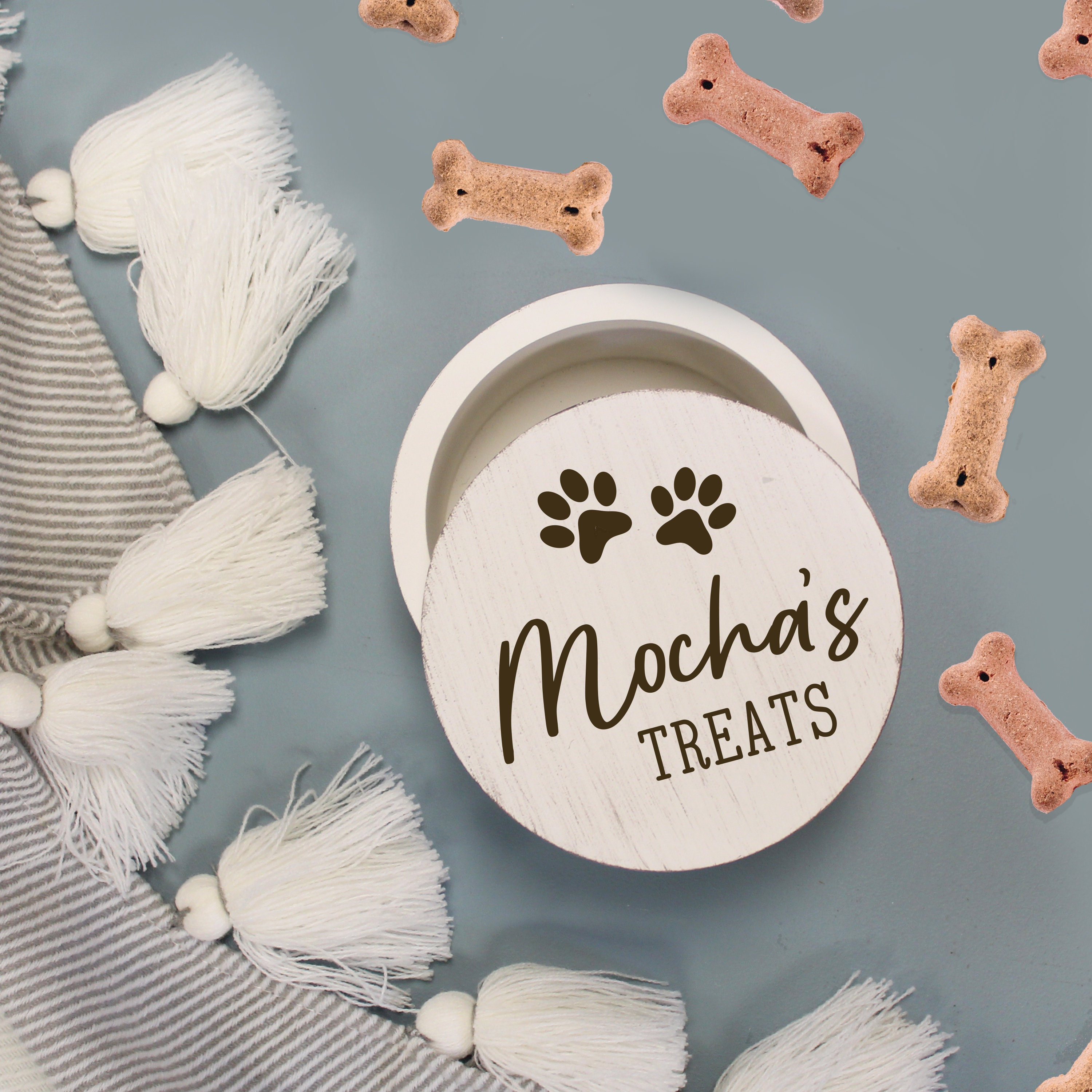 Personalized Dog Treats Box Wooden Dog Treats Jar Custom Etsy